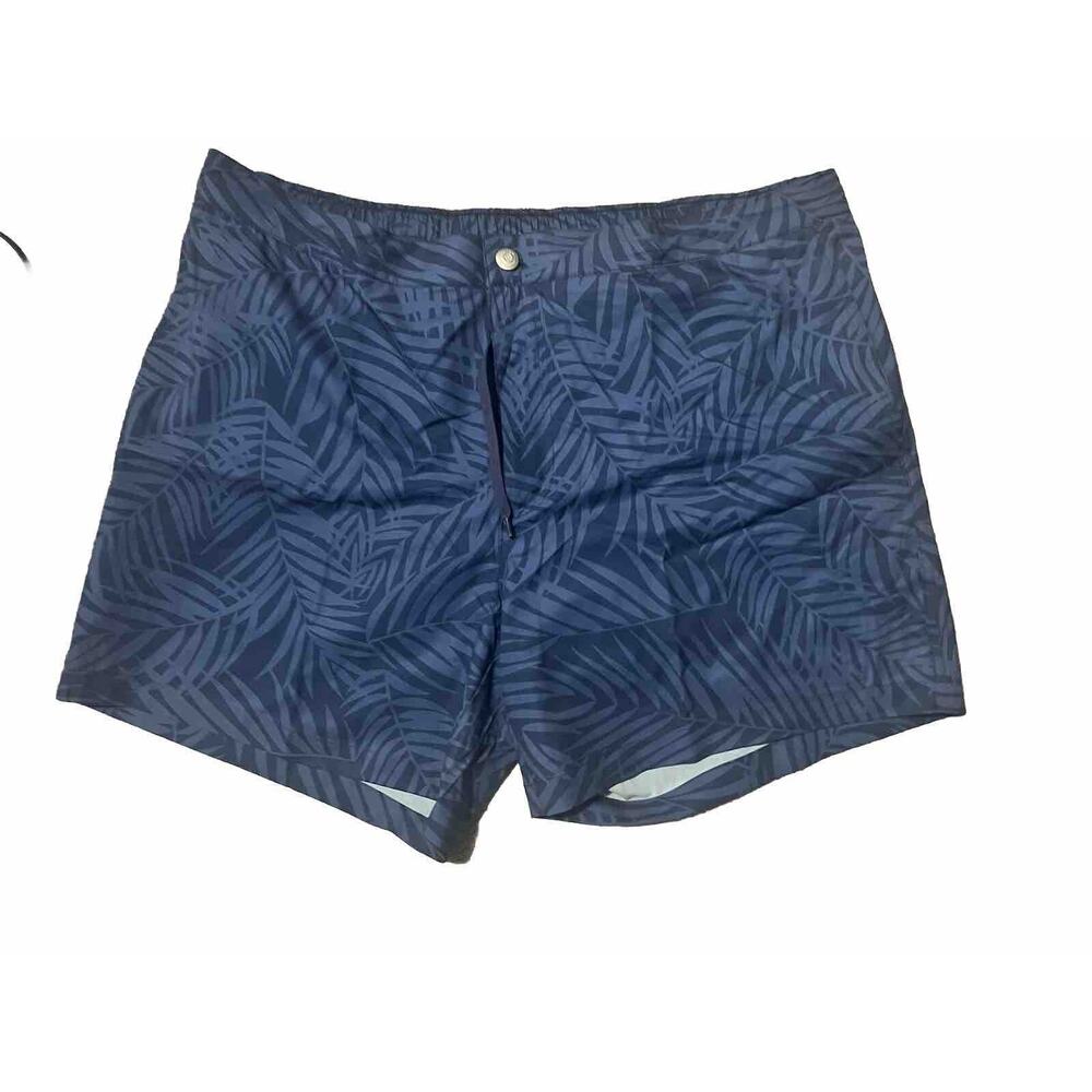 NWT Peter Millar Swim Trunks Palm Print Crown Crafted Navy Blue Men's Sz XL $110